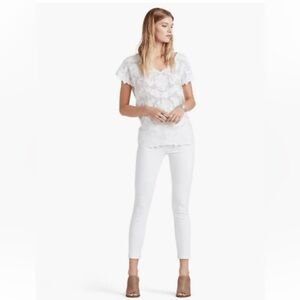 Lucky Brand Lolita Crop Mid Rise Jean WHITE size 4/27 distressed hem